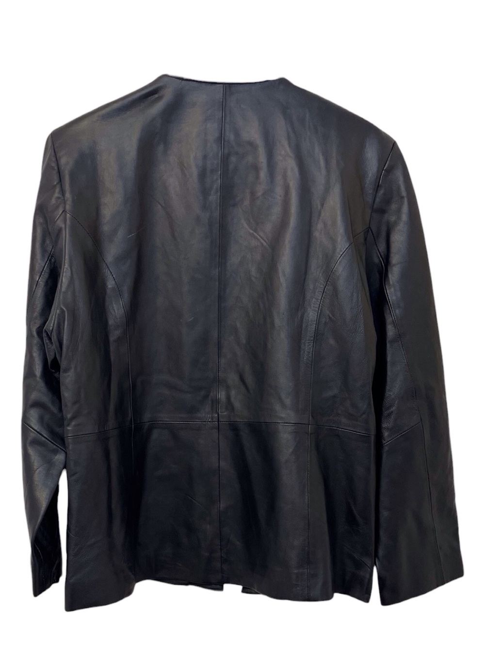 Women's Black Genuine Leather Jacket With Rhinestones,XL - Picture 3 of 12